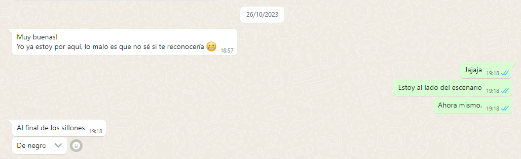 Conversación de Whatsapp con Yair